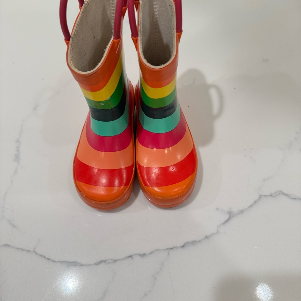 Toddler girl Colorful Striped Rain Boots size 6
